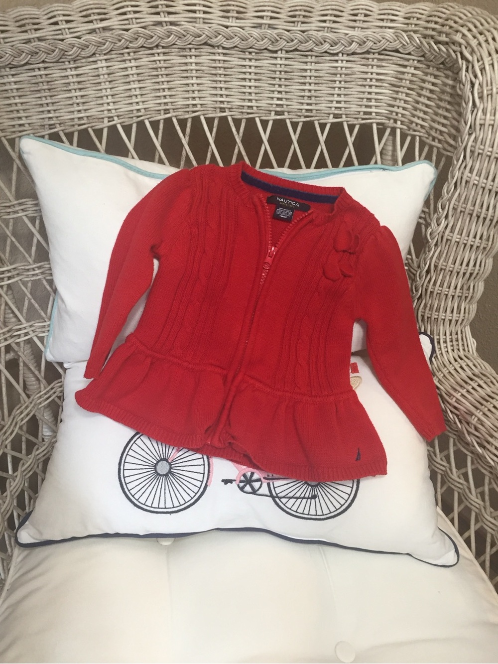 Nautica Red Girls' Zip Sweater